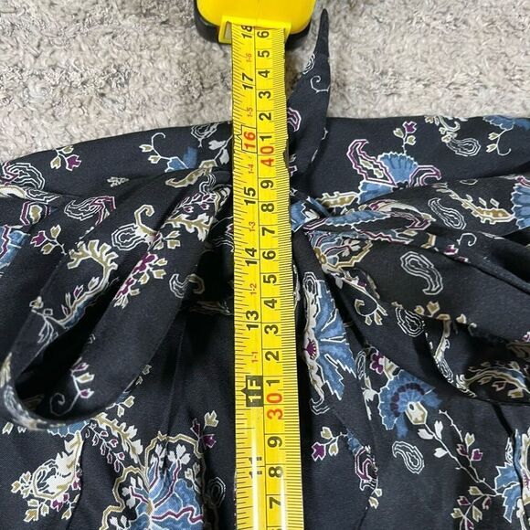 Rebecca Taylor Women's Black Paisley Fleur Silk Blend Pants - Picture 8 of 8